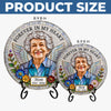 Personalized Photo Round Shaped Stone With Stand - Memorial Sympathy Gifts - Forever In Loving Memory