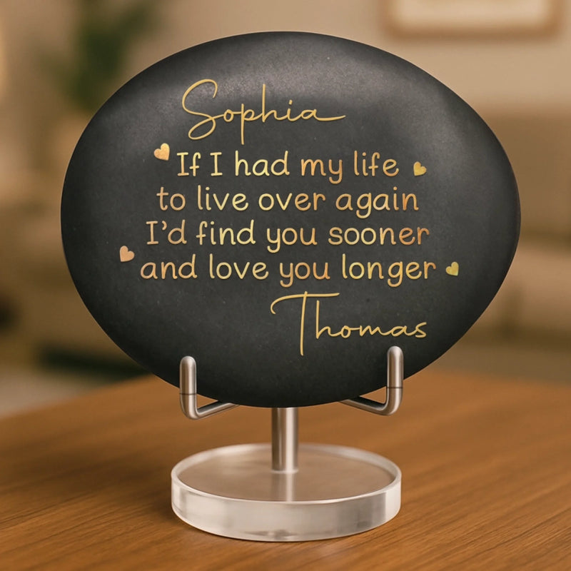 Personalized Printed Rock - Anniversary Wedding Gifts For Couple - Earlier You, Longer Us