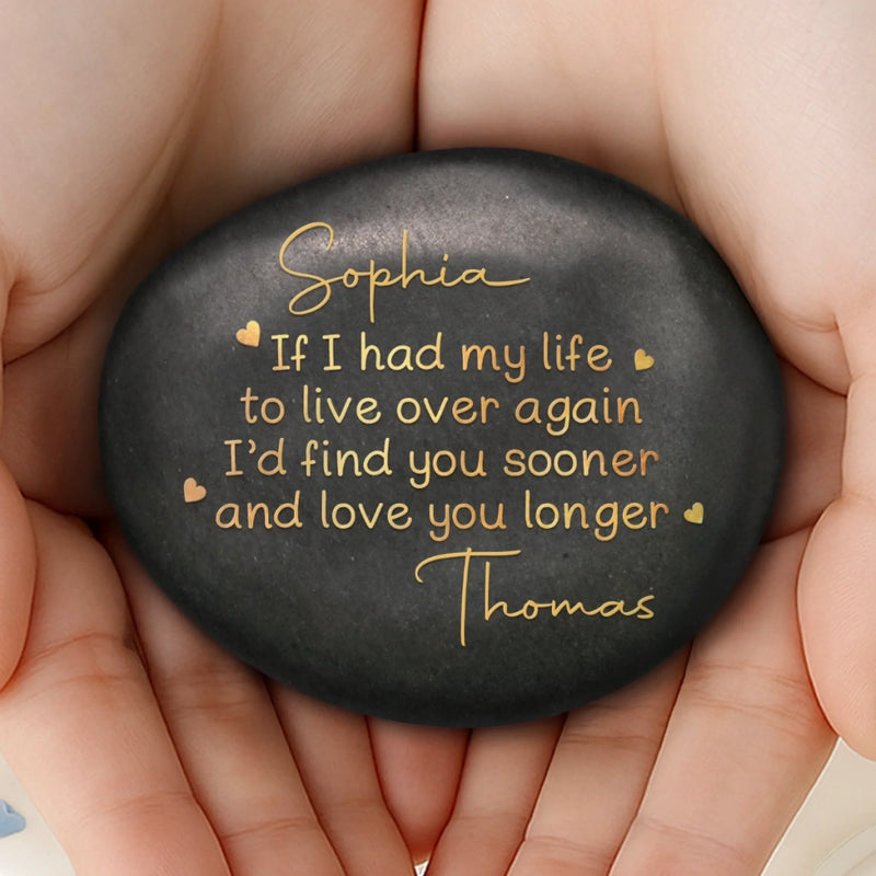 Personalized Printed Rock - Anniversary Wedding Gifts For Couple - Earlier You, Longer Us