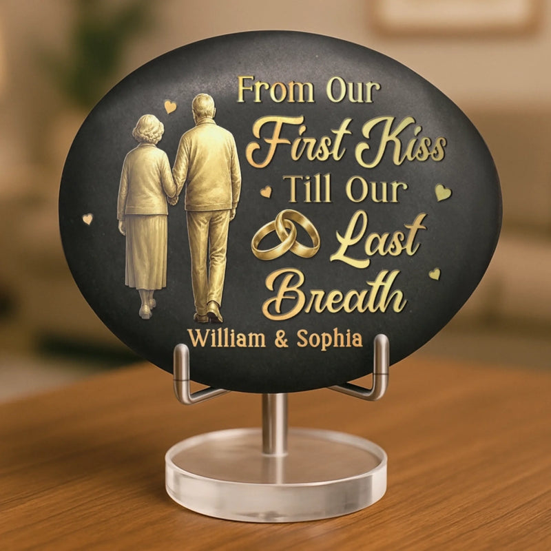 Personalized Printed Rock - Anniversary Wedding Gifts For Couple - Golden Years, Golden Love
