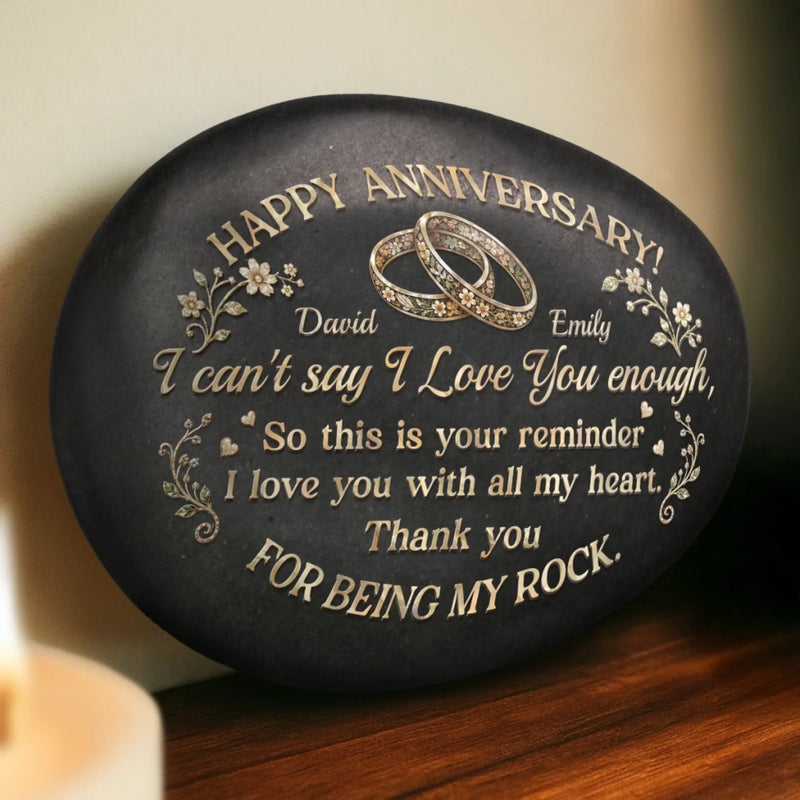 Personalized Printed Rock - Anniversary Wedding Gifts For Couple - Love You More Every Anniversary