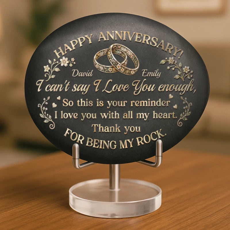 Personalized Printed Rock - Anniversary Wedding Gifts For Couple - Love You More Every Anniversary