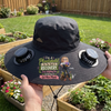 Personalized Hat With Fans Solar Power – Gifts For Gardeners – My Happy Place Is The Garden