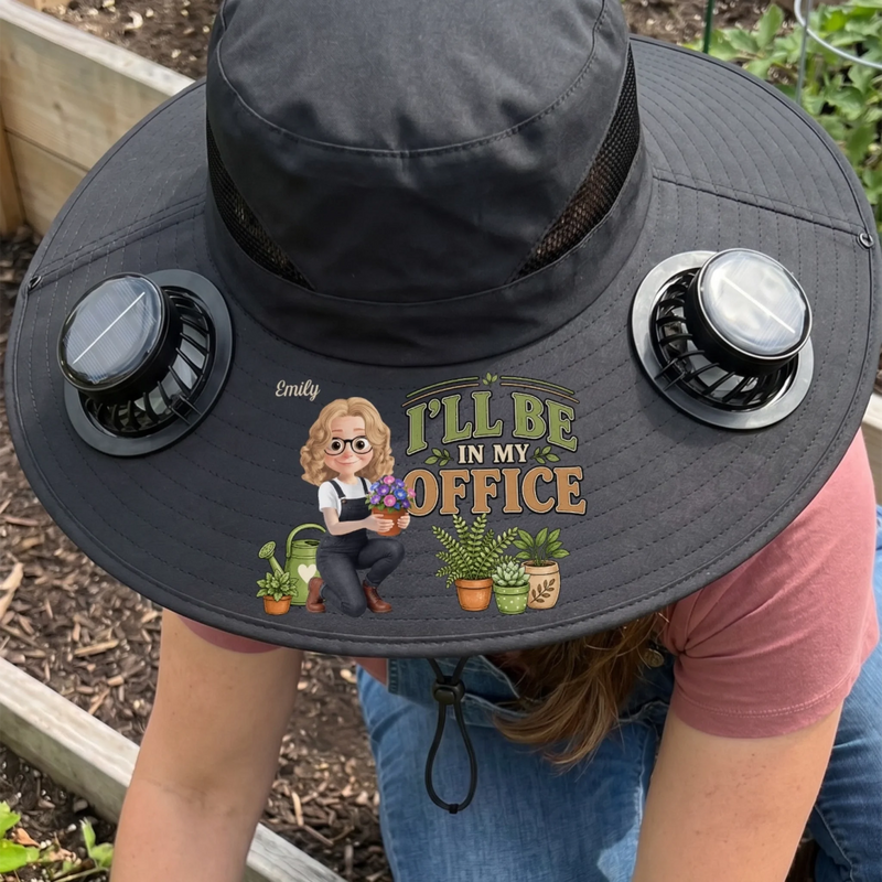 Personalized Hat With Fans Solar Power – Gifts For Gardeners – Plant Lady Era