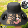 Personalized Hat With Fans Solar Power – Gifts For Gardeners – Gardening Is My Therapy
