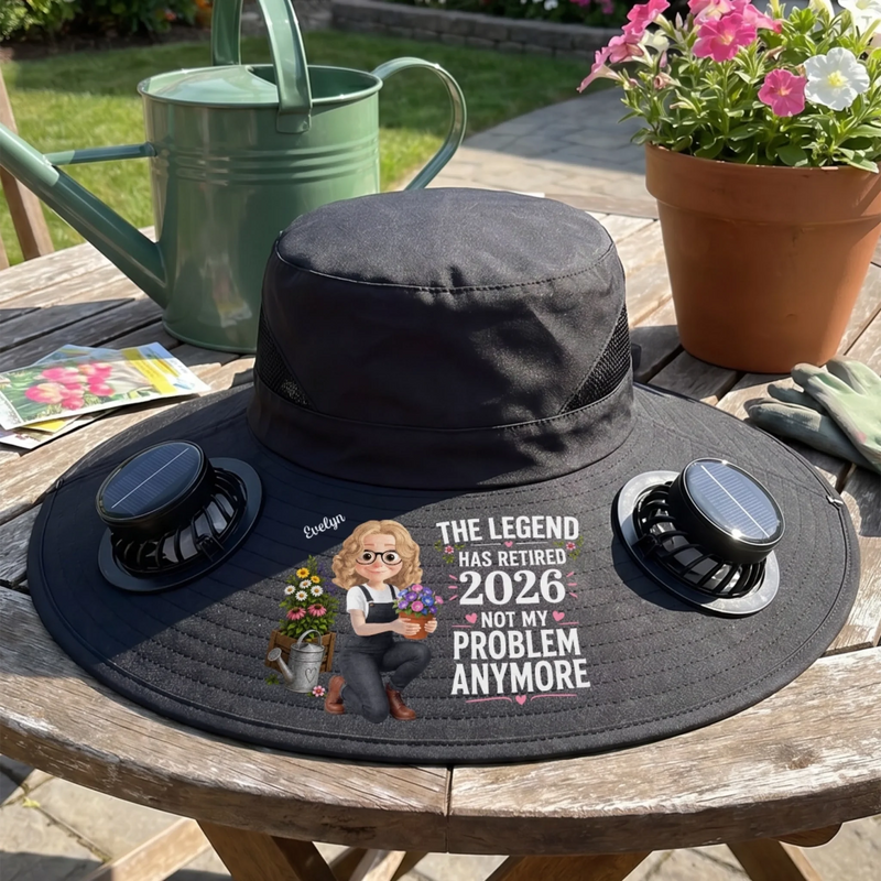 Personalized Hat With Fans Solar Power – Retirement Gifts For Gardeners – Planting Joy Every Day
