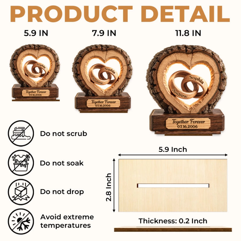 Personalized 2-Layered Wooden Plaque - Anniversary Wedding Gifts For Couple - Better Together