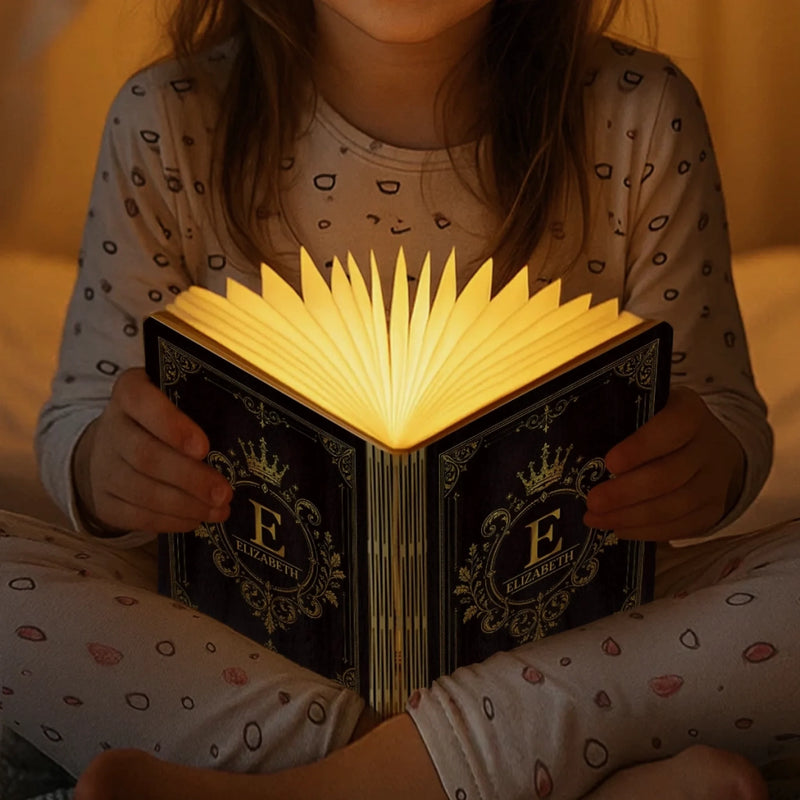 Personalized Foldable LED Magic Book Lamp - Gifts For Book Lovers, Bookworms, Readers - Life Is Better With Books
