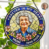 Personalized Photo Stained Glass Window Hanging Suncatcher - Memorial Sympathy Gifts - Always With Us In Spirit