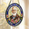 Personalized Photo Stained Glass Window Hanging Suncatcher - Memorial Sympathy Gifts - Always With Us In Spirit
