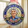 Personalized Photo Stained Glass Window Hanging Suncatcher - Memorial Sympathy Gifts - Always With Us In Spirit