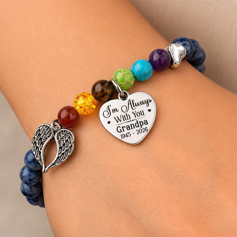 Personalized Rainbow Bridge Bracelet - Memorial Sympathy Gifts - Love Knows No Goodbye