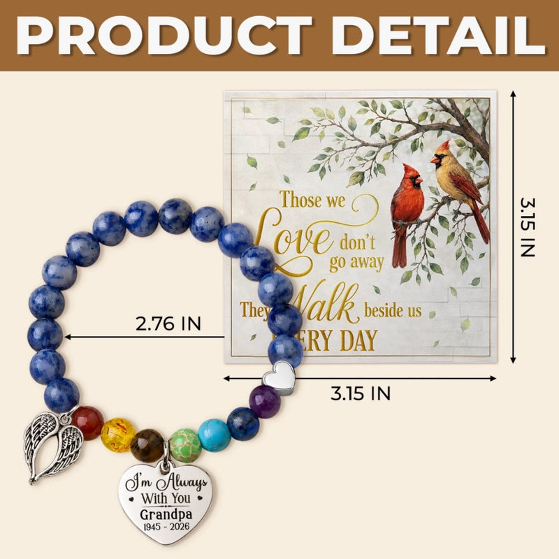 Personalized Rainbow Bridge Bracelet - Memorial Sympathy Gifts - Love Knows No Goodbye
