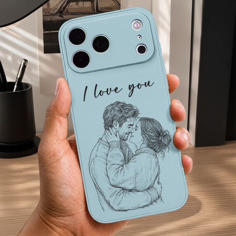 Personalized Leather Phone Case – Anniversary Wedding Gifts For Couple – Forever Starts With You