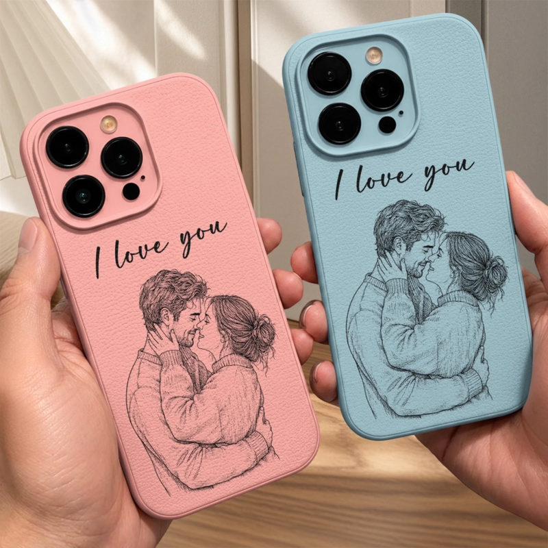 Personalized Leather Phone Case – Anniversary Wedding Gifts For Couple – Forever Starts With You