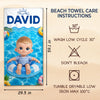 Personalized Photo Beach Towel - Summer Vacation And Travel Gifts For Family, Kids - Sandy Toes Happy Days