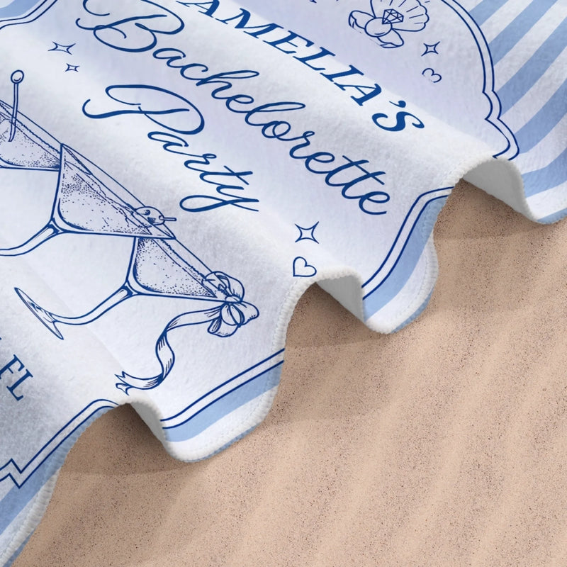 Personalized Beach Towel - Summer Vacation And Travel Gifts For Best Friends, Family - Beach Hair, Bachelorette Flair