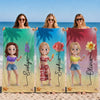 Personalized Beach Towel - Summer Vacation And Travel Gifts For Women, Besties - Slay, Swim, Repeat
