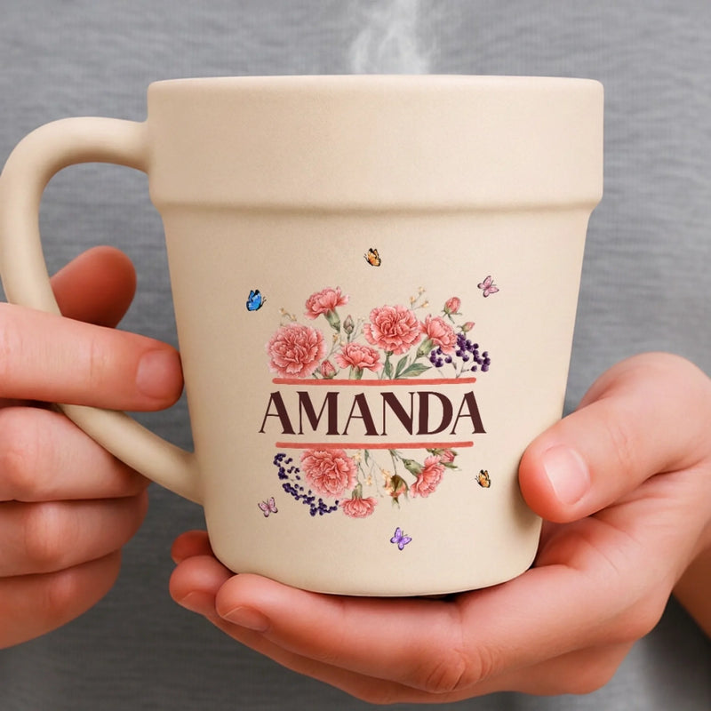 Personalized Plant Pot Ceramic Mug - Gifts For Gardeners - Just A Girl And Her Pot