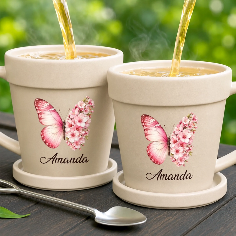 Personalized Plant Pot Ceramic Mug - Gifts For Gardeners - Slay The Day