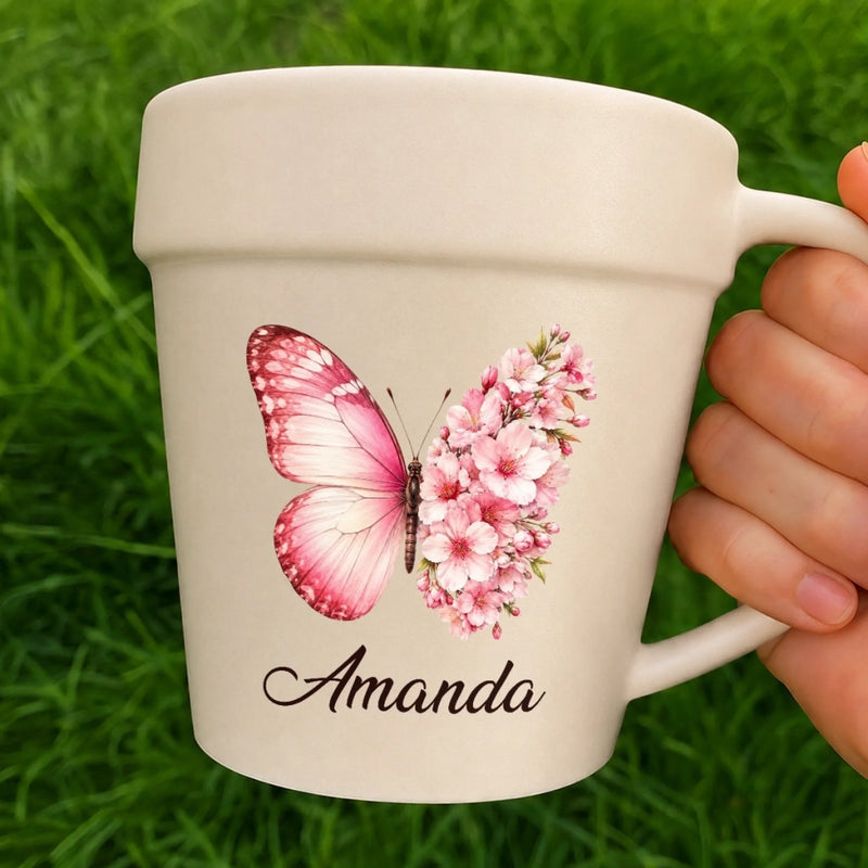 Personalized Plant Pot Ceramic Mug - Gifts For Gardeners - Slay The Day