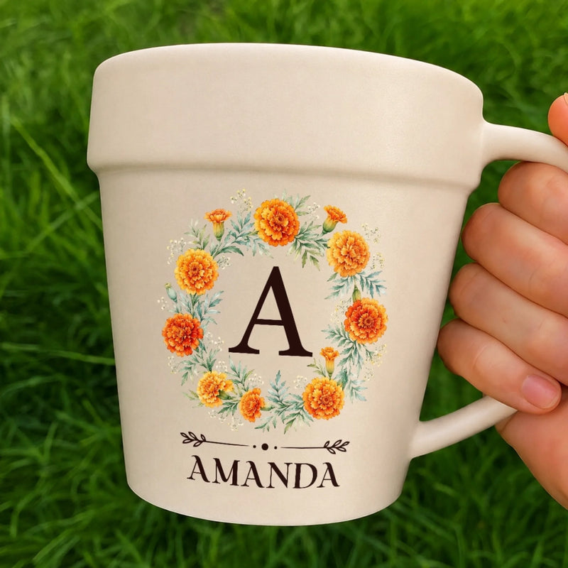 Personalized Plant Pot Ceramic Mug - Gifts For Gardeners - Shhh, My Flowers Are Sleeping