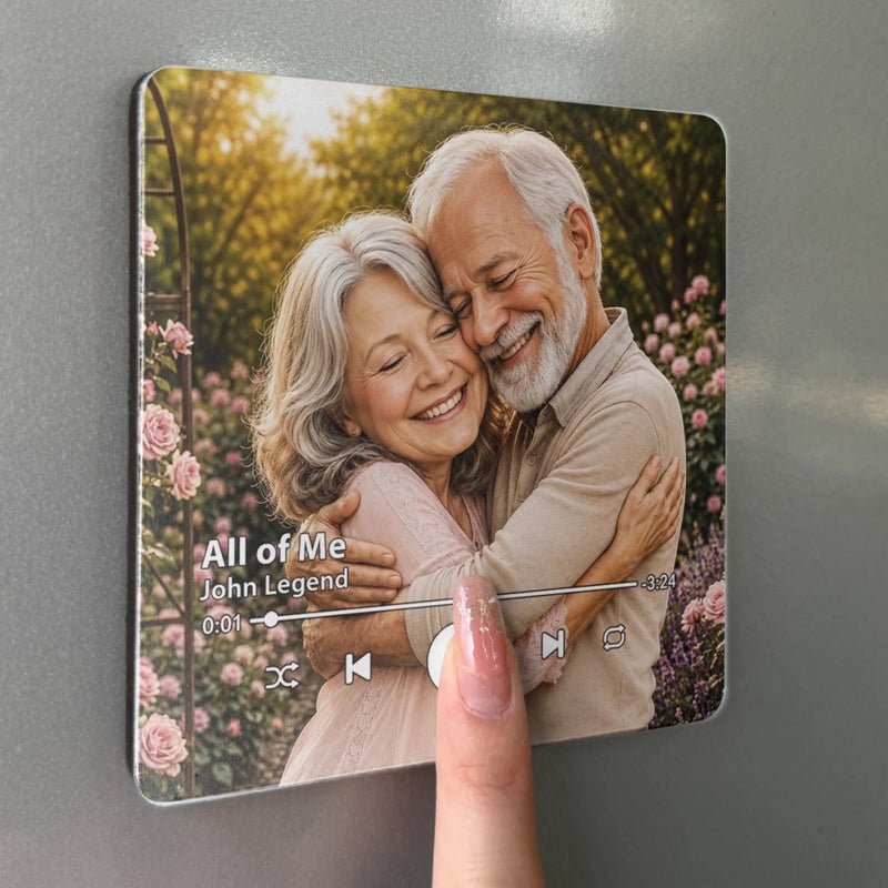 Personalized Photo Music Fridge Magnet - Can Play Songs - Anniversary Wedding Gifts For Couple - You Are My Favorite Tune