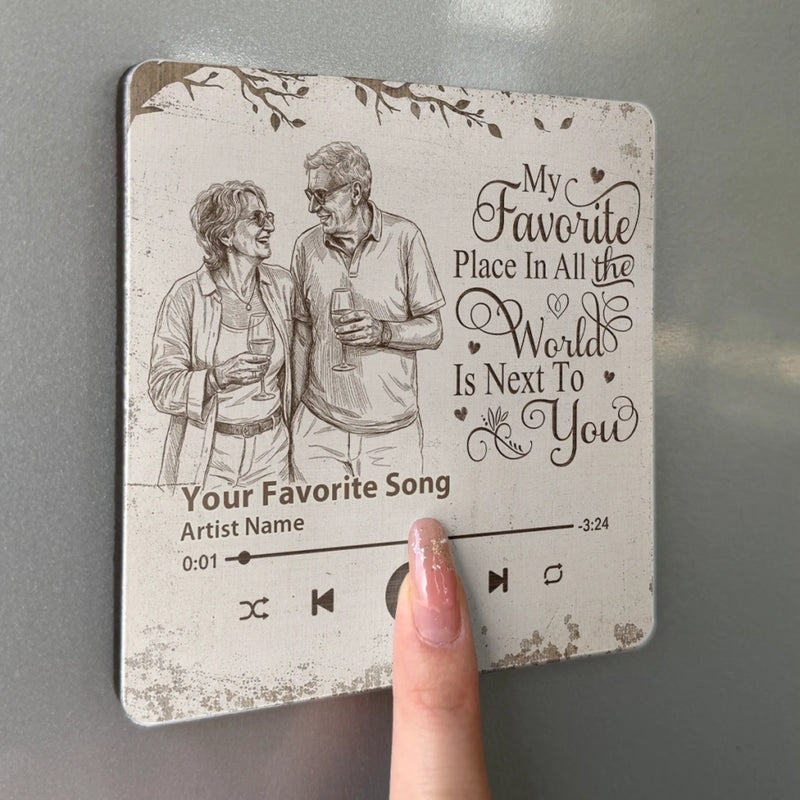 Personalized Photo Music Fridge Magnet - Can Play Songs - Anniversary Wedding Gifts For Couple - Blessed With Endless Love