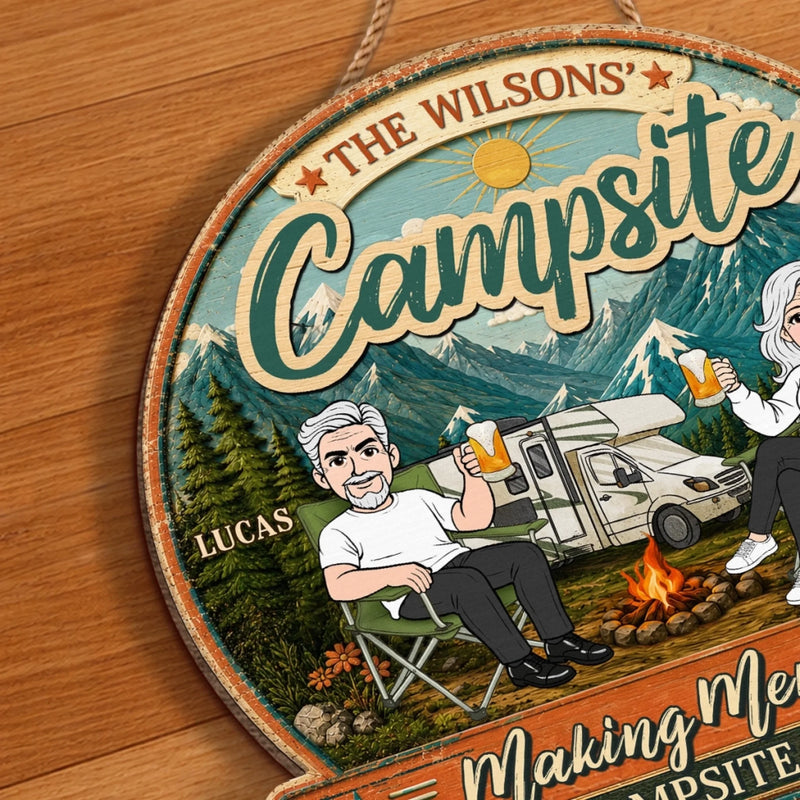 Personalized Wood Sign - Anniversary Wedding Camping Gifts For Campers, Couple - Camp Life Best Life