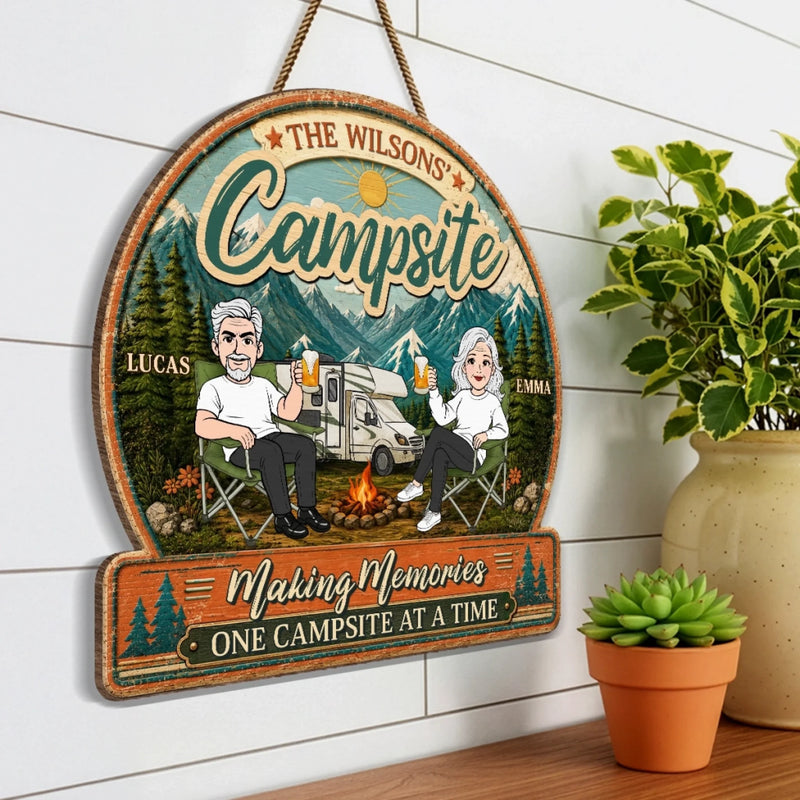 Personalized Wood Sign - Anniversary Wedding Camping Gifts For Campers, Couple - Camp Life Best Life