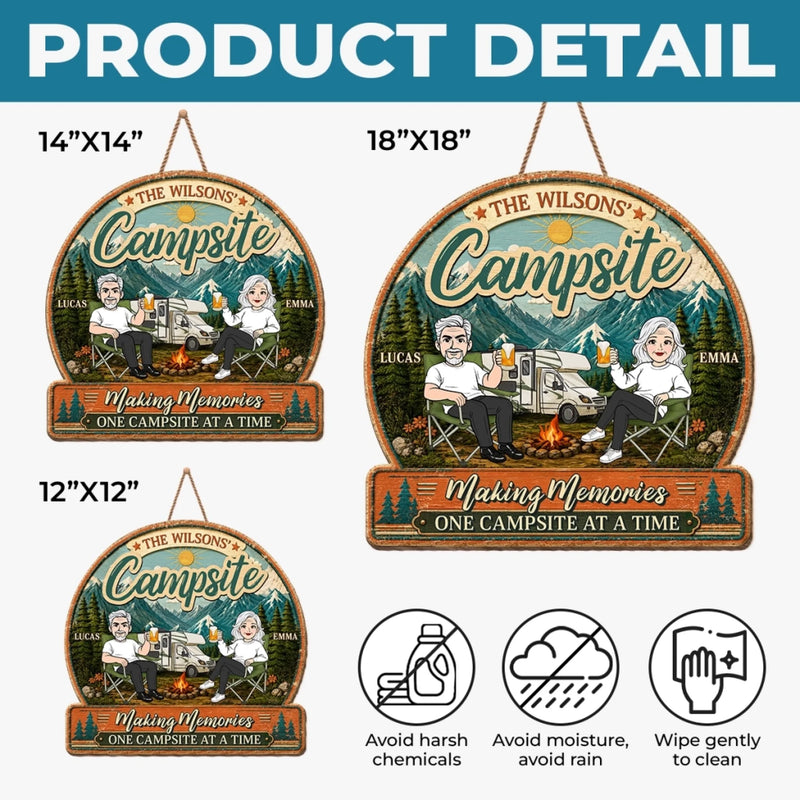 Personalized Wood Sign - Anniversary Wedding Camping Gifts For Campers, Couple - Camp Life Best Life