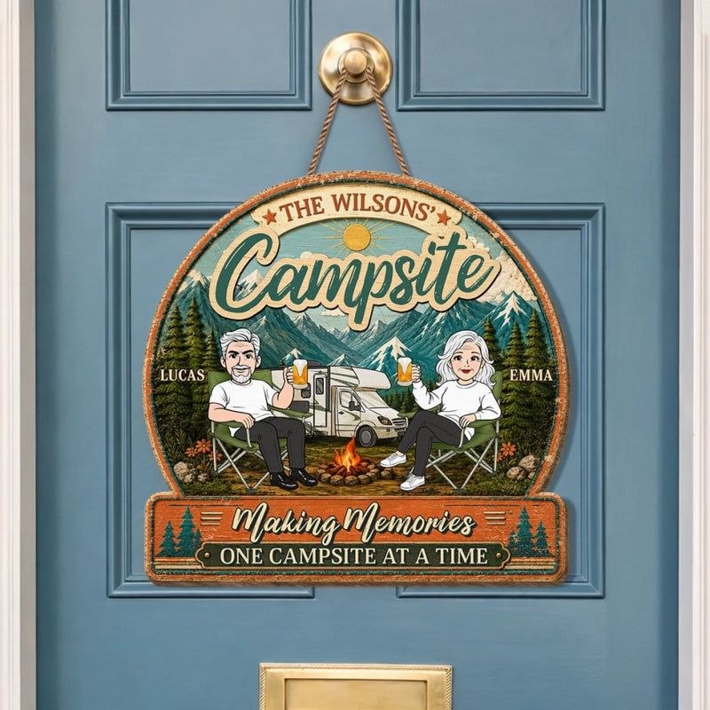 Personalized Wood Sign - Anniversary Wedding Camping Gifts For Campers, Couple - Camp Life Best Life