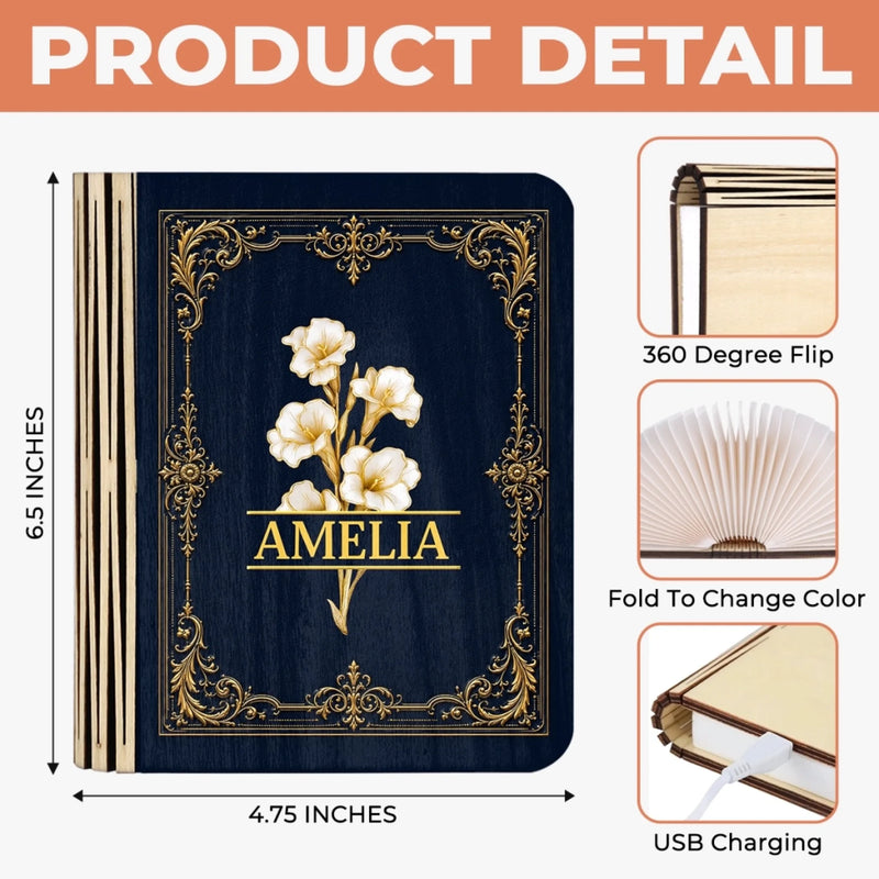 Personalized Foldable LED Magic Book Lamp - Gifts For Book Lovers, Bookworms, Readers - Where Stories Begin
