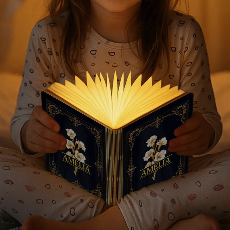 Personalized Foldable LED Magic Book Lamp - Gifts For Book Lovers, Bookworms, Readers - Where Stories Begin