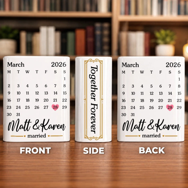 Personalized Book Vase - Anniversary Wedding Gifts For Couple – By Your Side Every Day