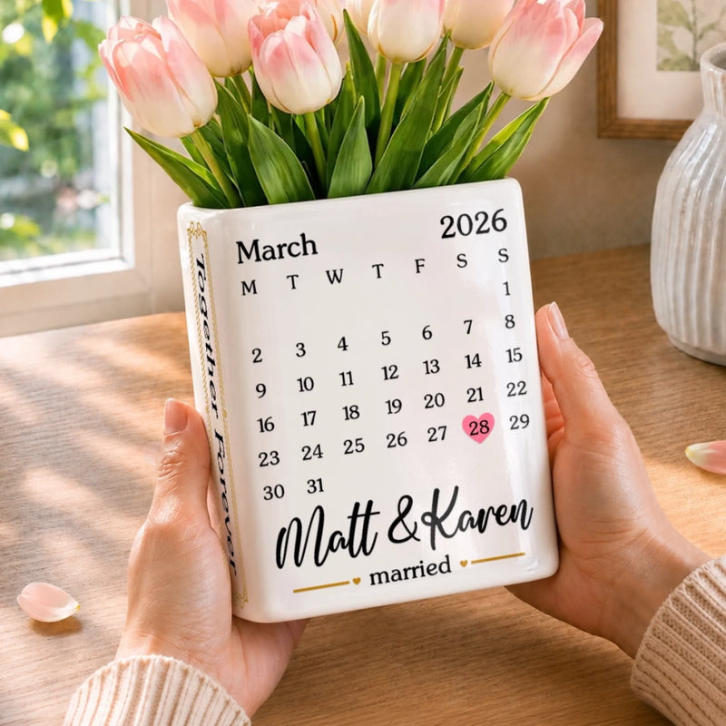Personalized Book Vase - Anniversary Wedding Gifts For Couple – By Your Side Every Day