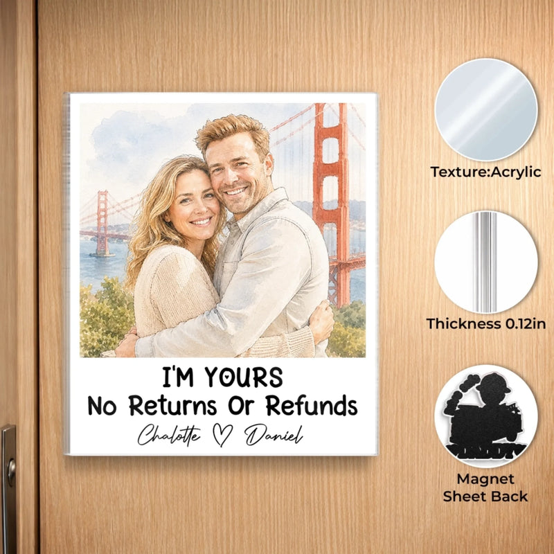 Personalized Photo Acrylic Fridge Magnet - Anniversary Wedding Gifts For Couple - Every Love Story Is Beautiful