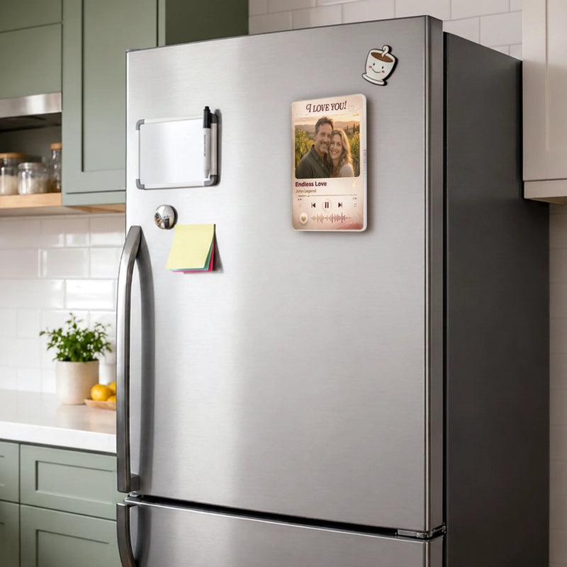 Personalized Photo Acrylic Fridge Magnet - Anniversary Wedding Gifts For Couple - Two Hearts, One Soul