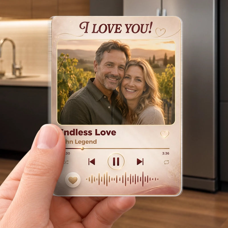 Personalized Photo Acrylic Fridge Magnet - Anniversary Wedding Gifts For Couple - Two Hearts, One Soul