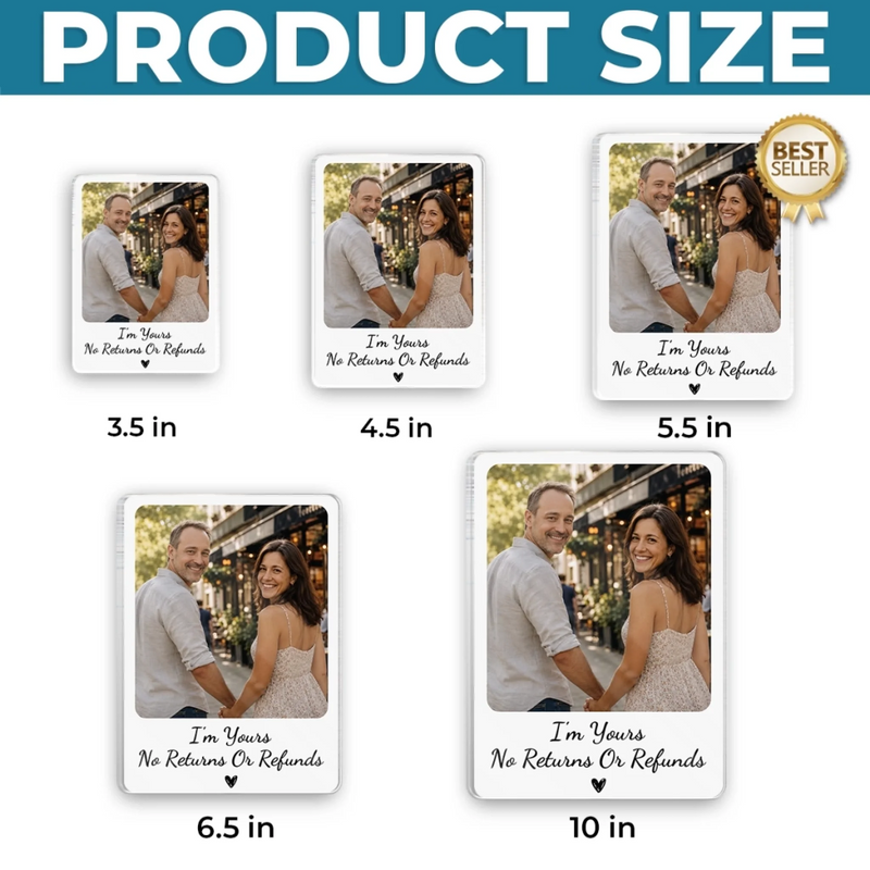 Personalized Photo Acrylic Fridge Magnet - Anniversary Wedding Gifts For Couple - Years Pass, Love Remains
