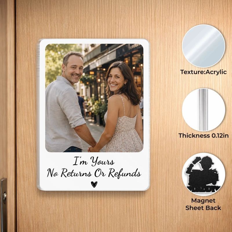 Personalized Photo Acrylic Fridge Magnet - Anniversary Wedding Gifts For Couple - Years Pass, Love Remains