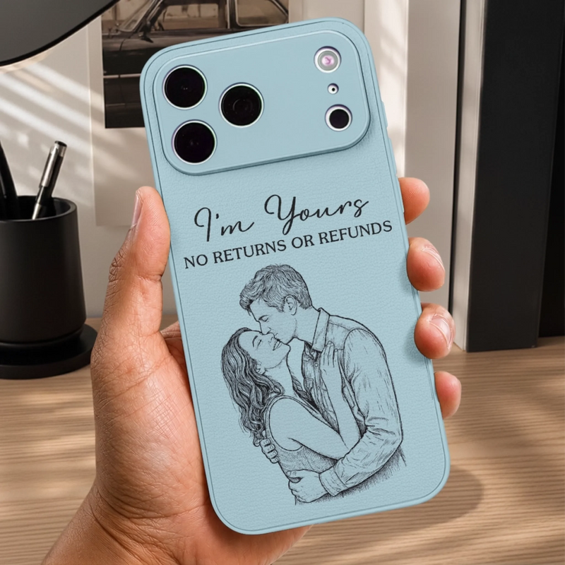 Personalized Photo Leather Phone Case – Anniversary Wedding Gifts For Couple – You & Me We Got This