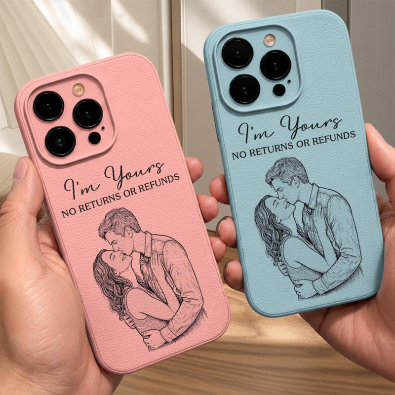 Personalized Photo Leather Phone Case – Anniversary Wedding Gifts For Couple – You & Me We Got This