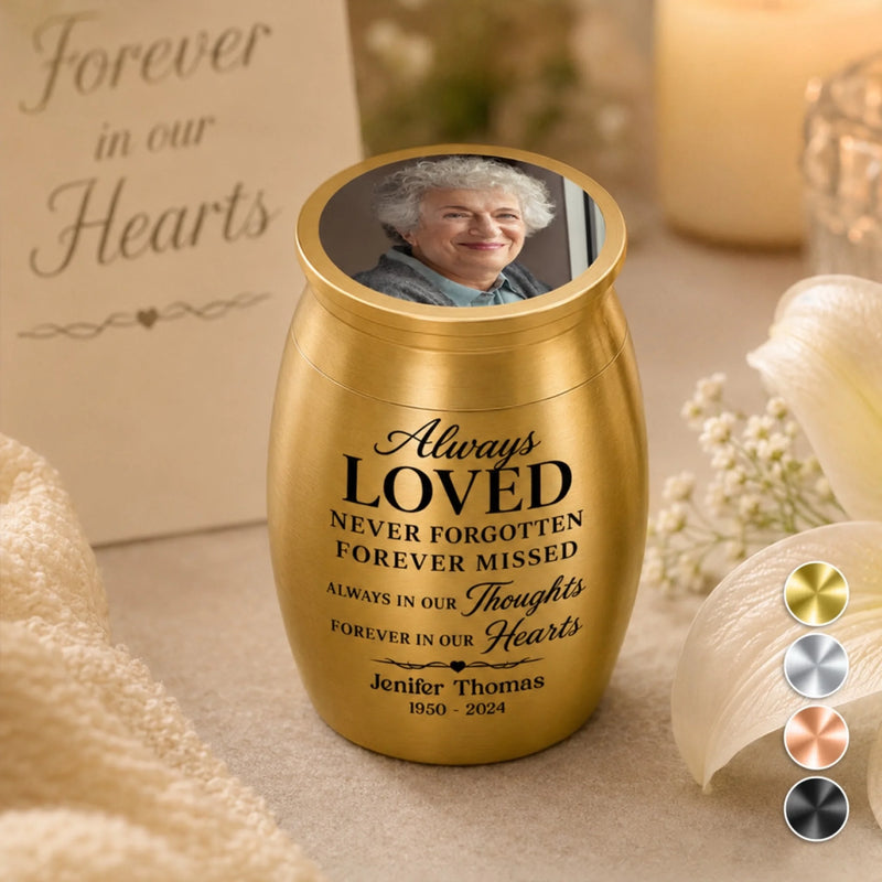 Personalized Photo Memorial Urn - Memorial Sympathy Gifts – A Beautiful Soul Remembered