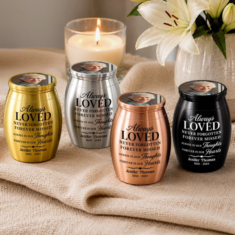 Personalized Photo Memorial Urn - Memorial Sympathy Gifts – A Beautiful Soul Remembered