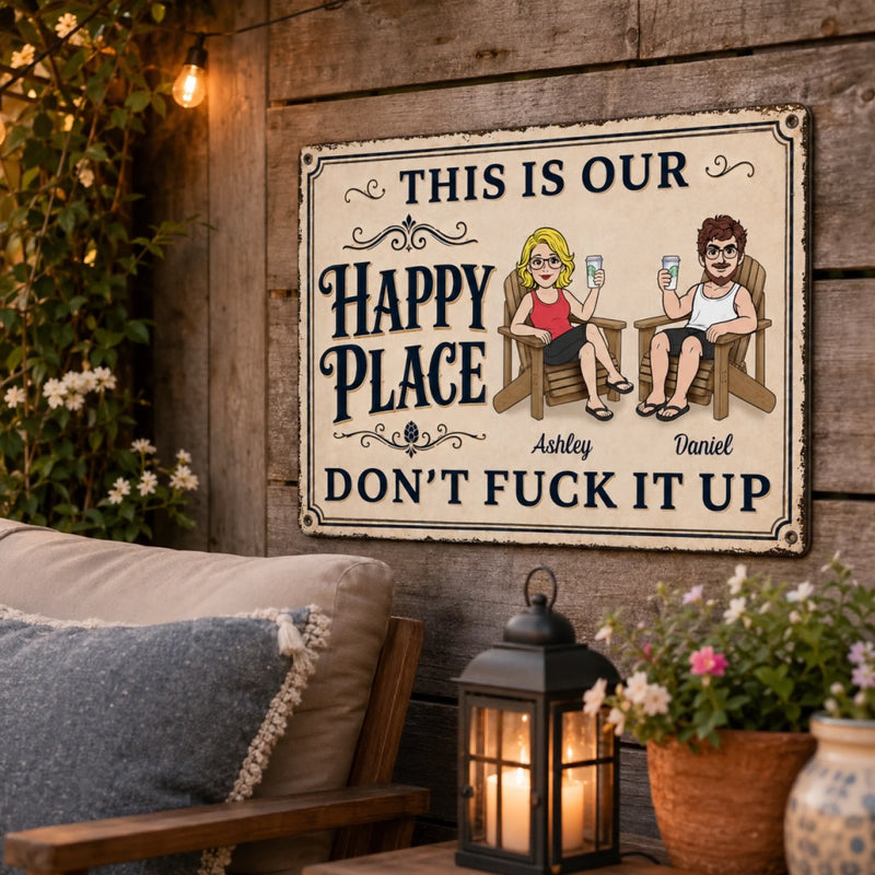Personalized Home Decor Metal Sign - Anniversary Wedding Gifts For Couple - You're Stuck With Me Now