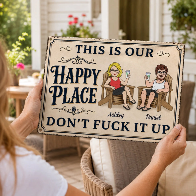 Personalized Home Decor Metal Sign - Anniversary Wedding Gifts For Couple - You're Stuck With Me Now