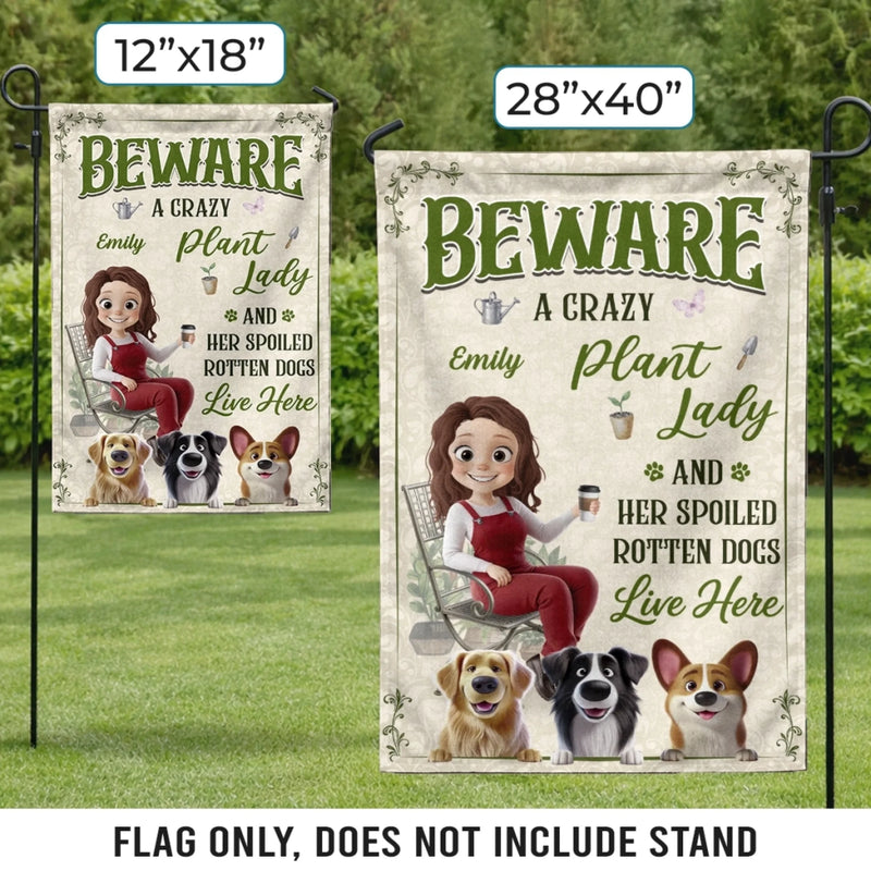 Personalized Flag - Garden Gifts For Gardeners, Dog Lovers - Her Spoiled Pups, Her Paradise