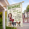 Personalized Flag - Garden Gifts For Gardeners, Dog Lovers - Her Spoiled Pups, Her Paradise