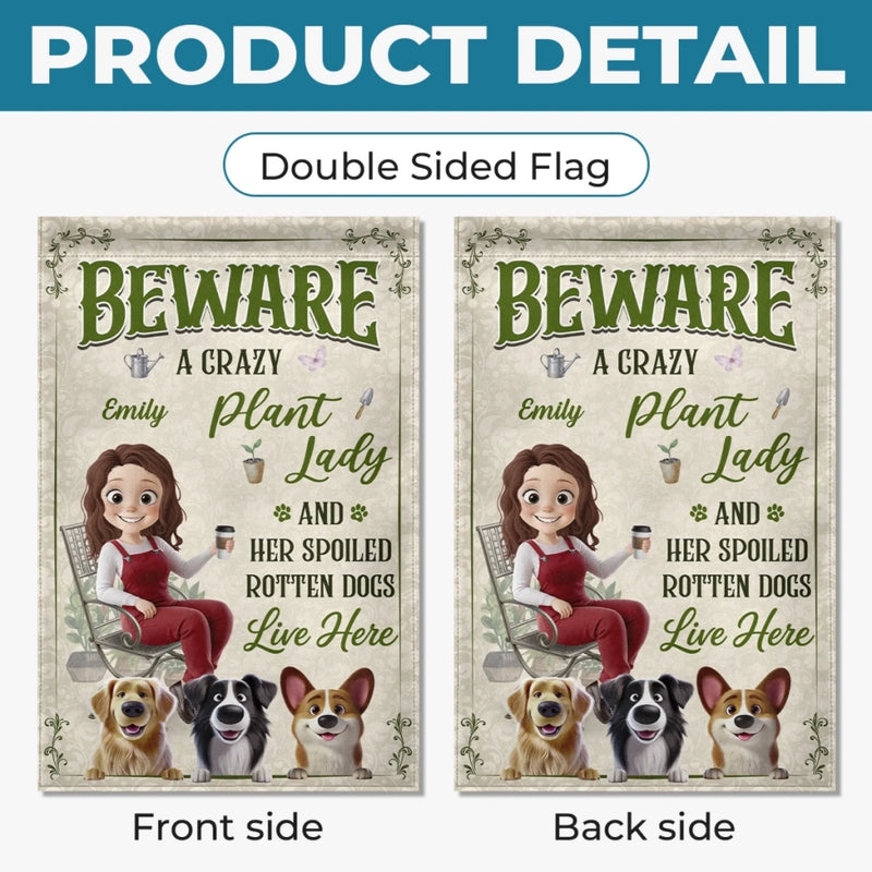 Personalized Flag - Garden Gifts For Gardeners, Dog Lovers - Her Spoiled Pups, Her Paradise